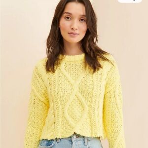 Free People Sunny Cable Knit Sweater